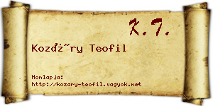 Kozáry Teofil névjegykártya